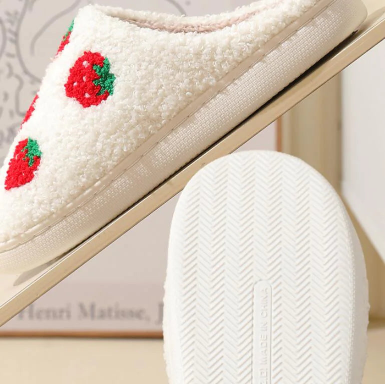 Strawberry Winter Cotton Slippers