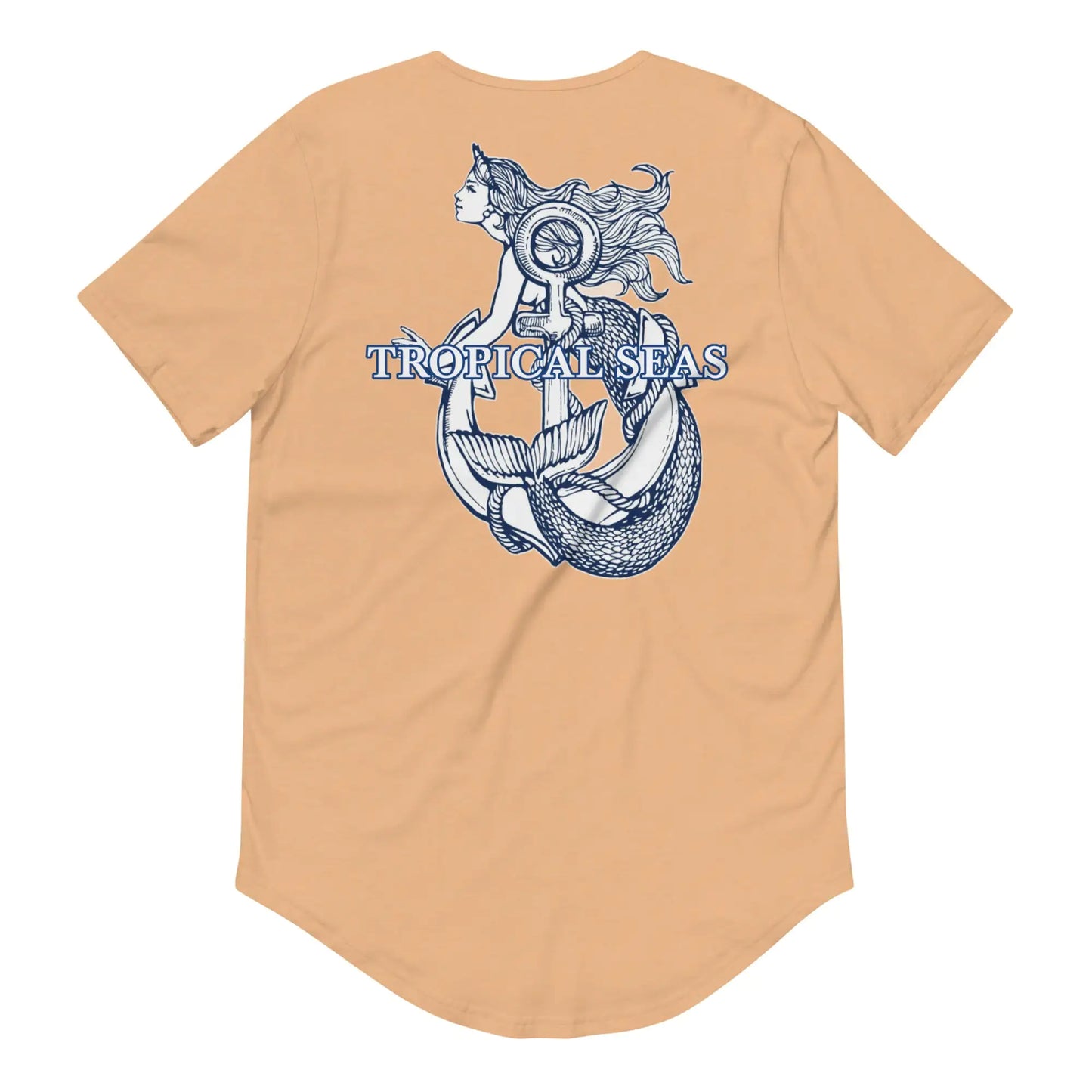 Men's Curved Hem Ancient Mermaid Anchor T-Shirt