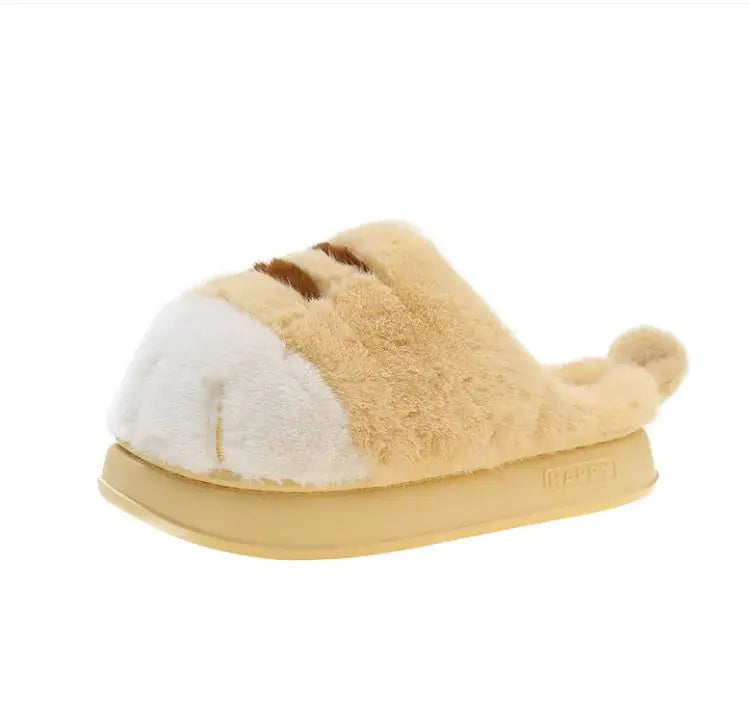 European And American Plus Size Closed Toe Fur Slipper Winter