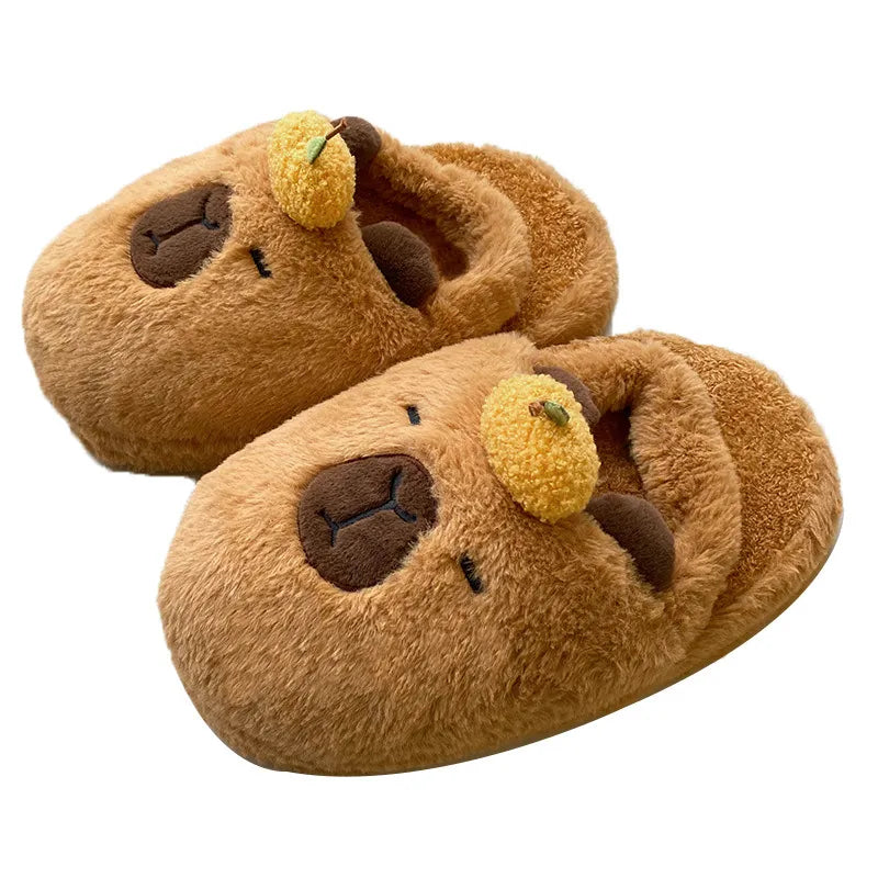 Emotional Stability Capybara Plush Slippers Winter Home