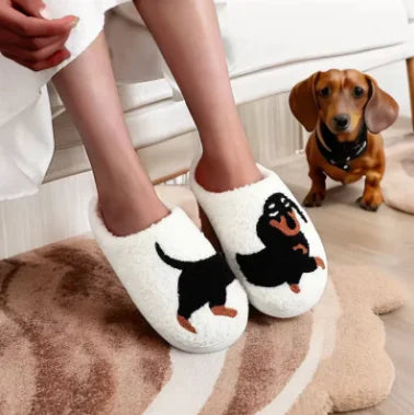 Animal Embroidery Warm Slippers