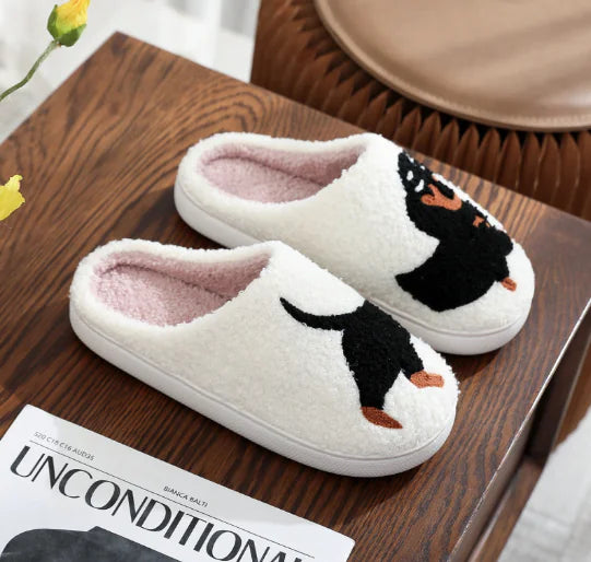 Animal Embroidery Warm Slippers